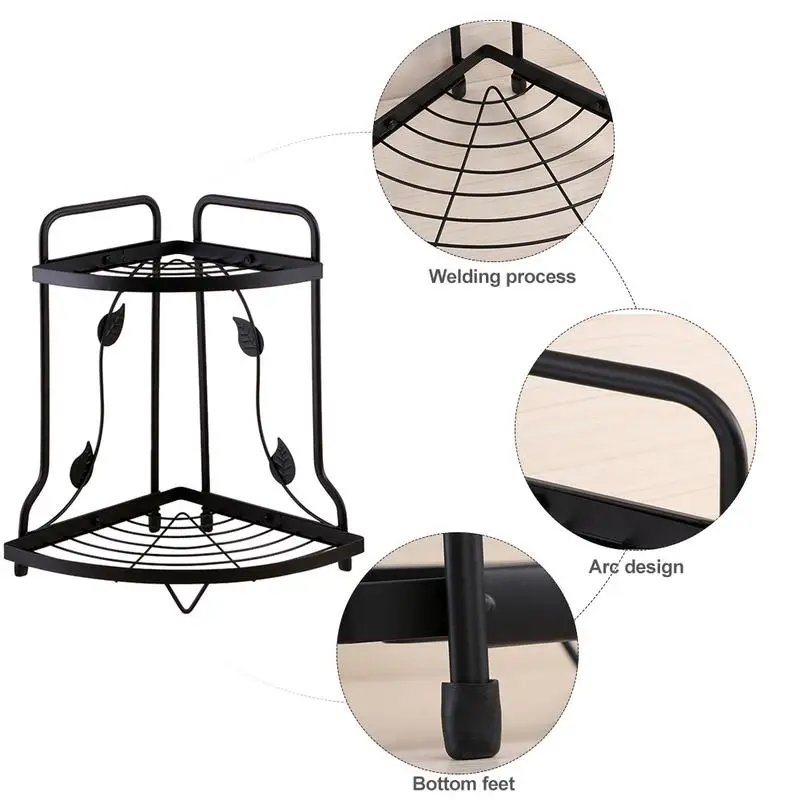 Большая вместимость железная угловая полка кухонные принадлежности стеллаж для