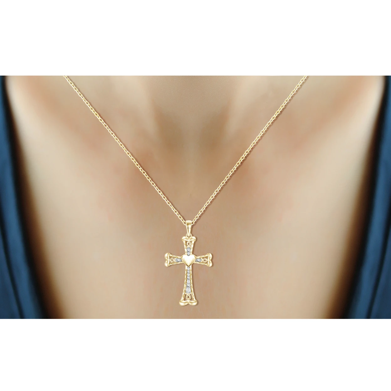 Jewelonfire белый прозрачный камень акцент золотой цвет над подвеска в форме