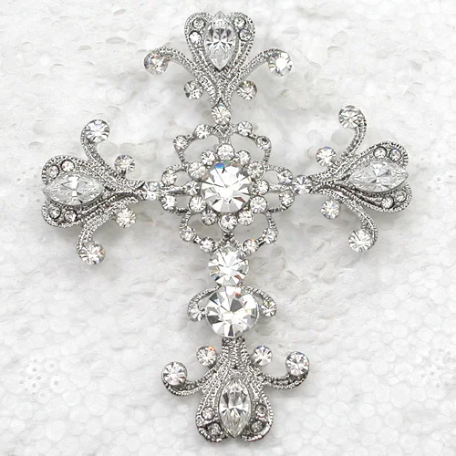 

Clear Rhinestone Cross Fashion Pendant Necklaces Chain Jewelry F021 A