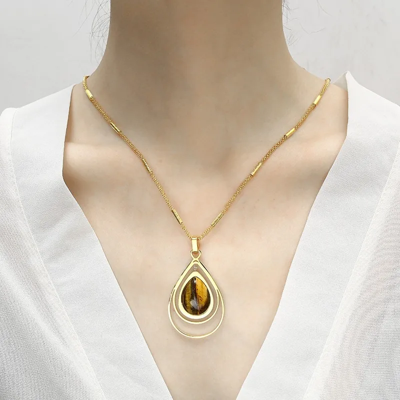 RIR золото тигровый глаз Овальный ювелирный набор натуральный камень богемное