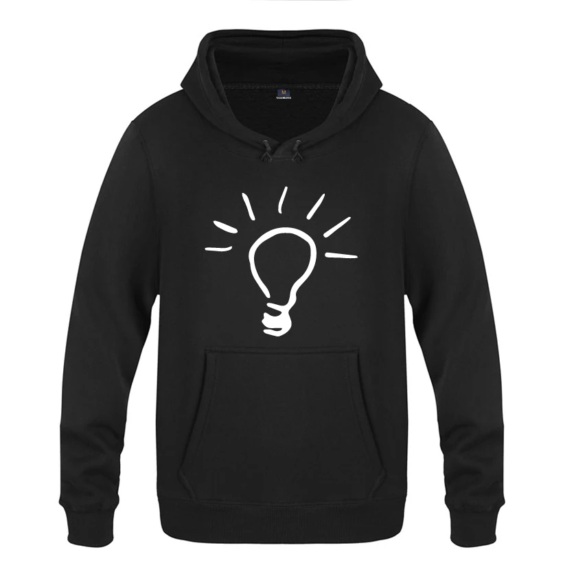 

Light Bulb Spoof Funny Sweatshirts Men 2018 Mens Hooded Fleece Pullover Hoodies