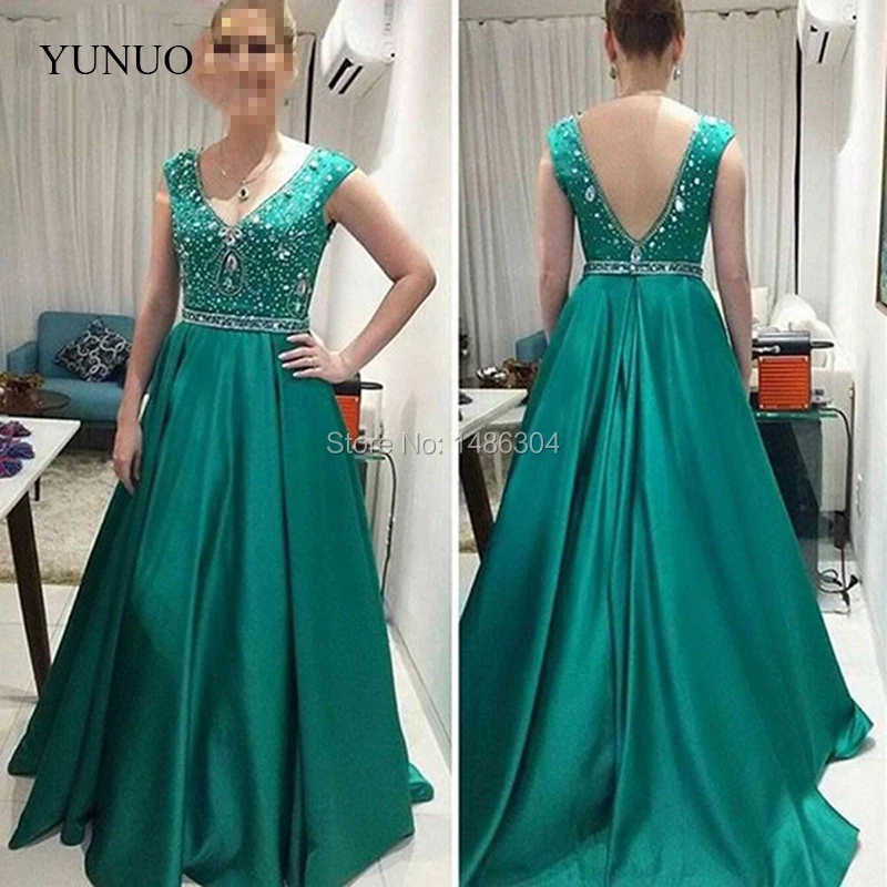 

Luxury Cap Sleeve V Neck Beaded A Line Evening Dresses for Women robe de soiree