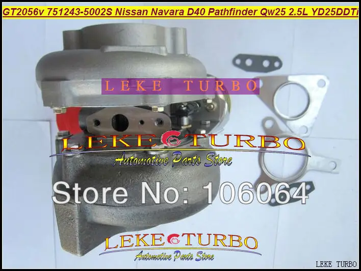 GT2056V 751243 5002S 14411 EB300 Турбокомпрессор Для Nissan Navara D40 Pathfinder QW25 2005 YD25DDTi 2.5L DI