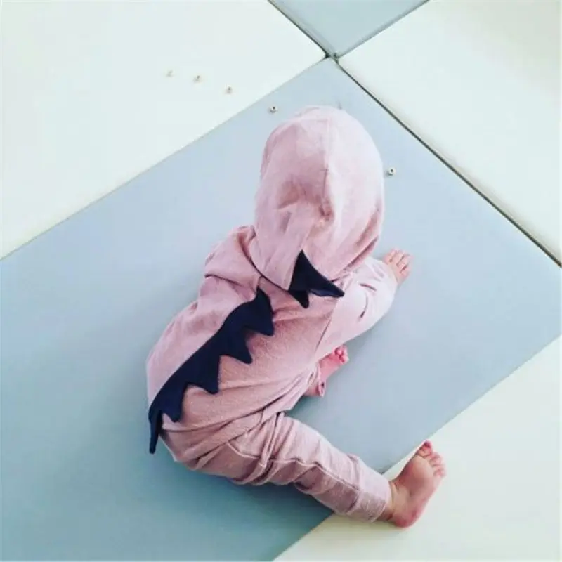 Комбинезон Emmababy детский однотонный хлопковый ромпер с 3D динозавром для