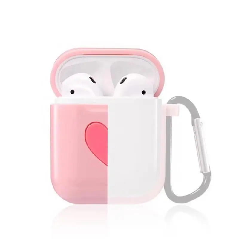 Bluetooth беспроводная коробка для наушников милая форма сердца Apple AirPods TPU