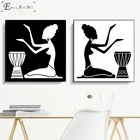 Винтажный плакат с силуэтами африканских женщин, принты, картина маслом на холсте, Настенная картина, картины для украшения гостиной