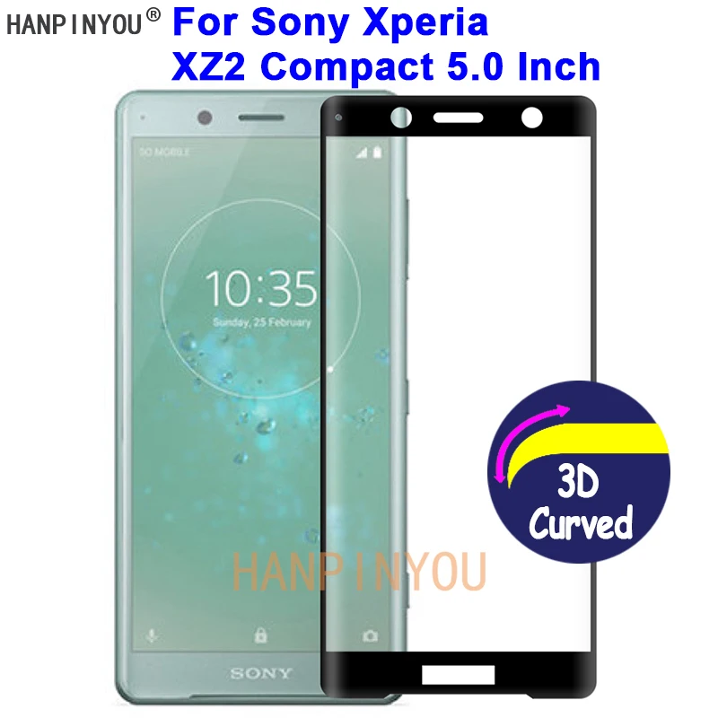 Для Sony Xperia XZ2 Compact H8314 твердость 9H 3D полное покрытие тонкое закаленное изогнутое