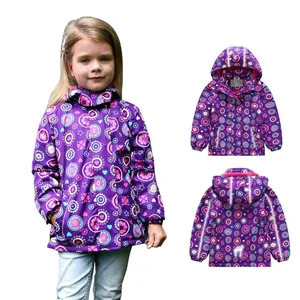 Демисезонные водонепроницаемые куртки для девочек, флисовые пальто для девочек, детские спортивные куртки, Двухуровневая куртка, 6299