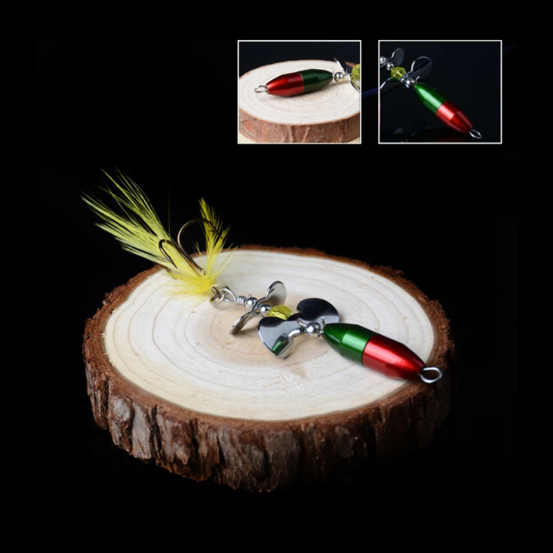 1 шт Spinner приманки 10g 7 см металл рыболовные долго литья двойной хвостовой винт