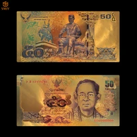 24k colorful thai gold banknote 50 baht gold foil money double sided printing currency paper collection and holiday gifts