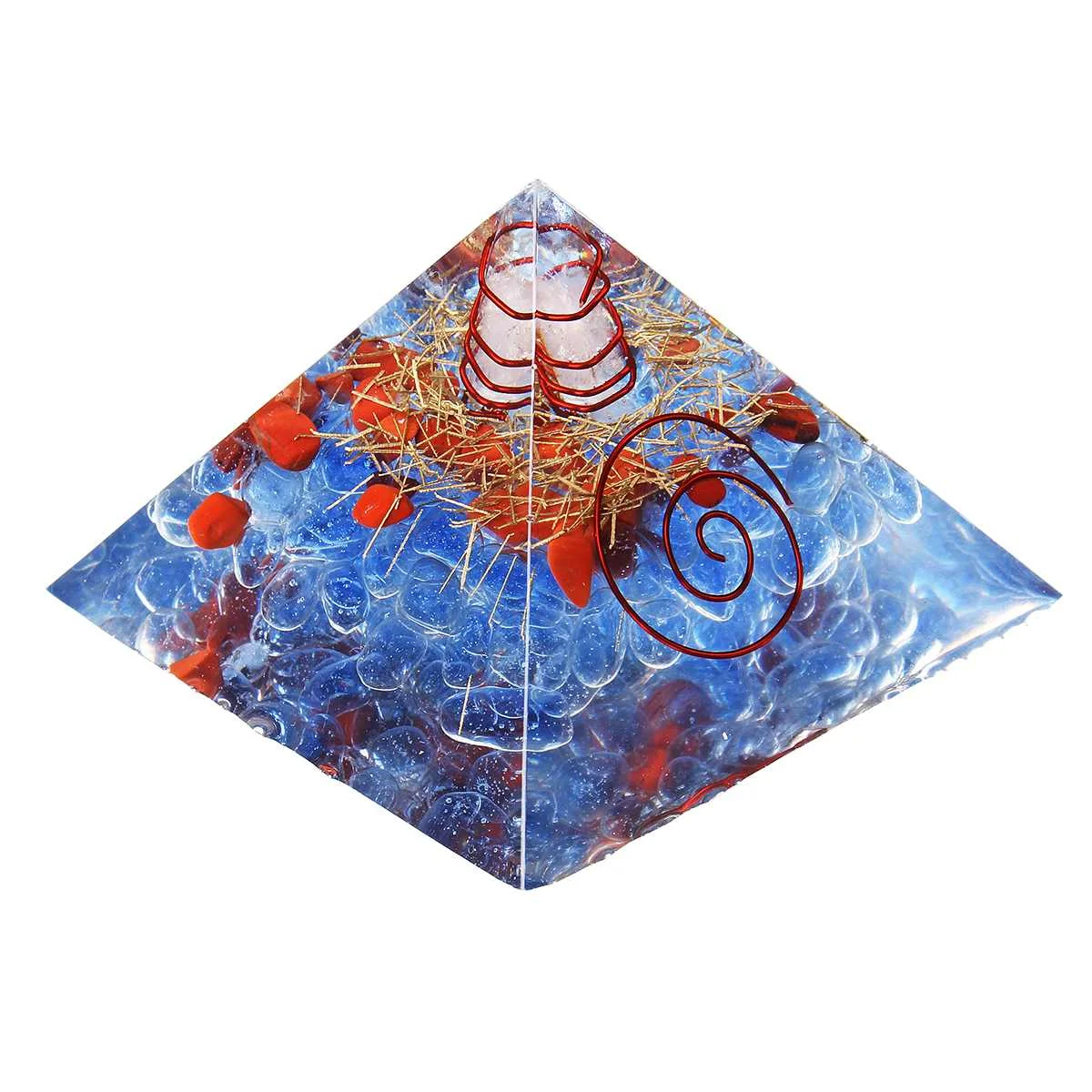 Aura Crystal 65 мм Orgone Energy конвертер Orgonite Пирамида успокаивает камень, меняющий магнитное поле жизни смолы