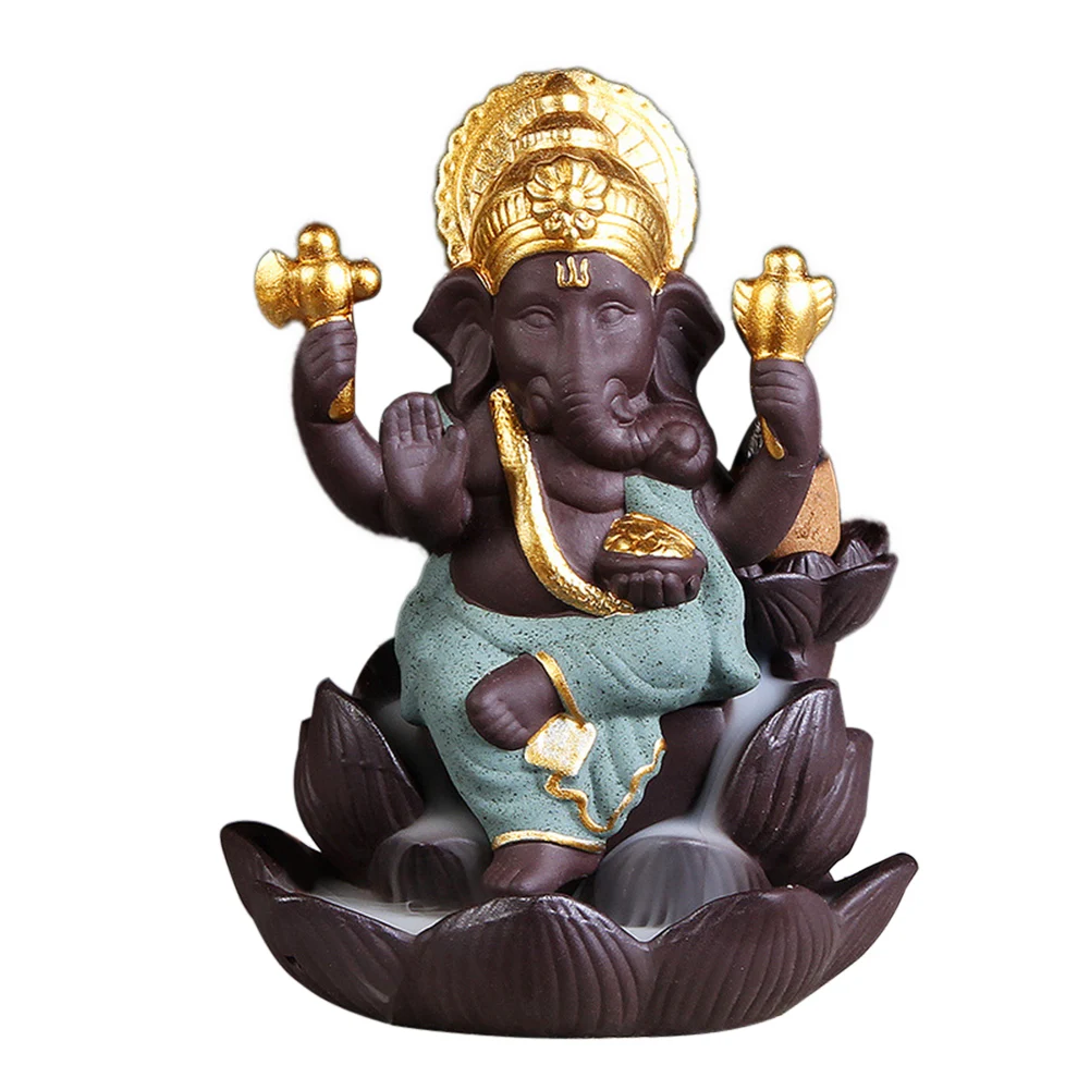 Lord Ganesha индийский слон Бог задний поток благовония горелка держатель подарок