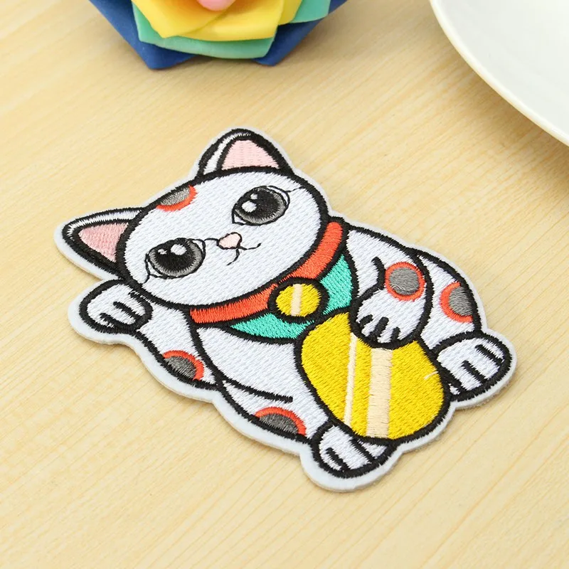 1 шт. приклеиваемая нашивка Lucky Cat для джинсов курток Женская милая одежды ткани