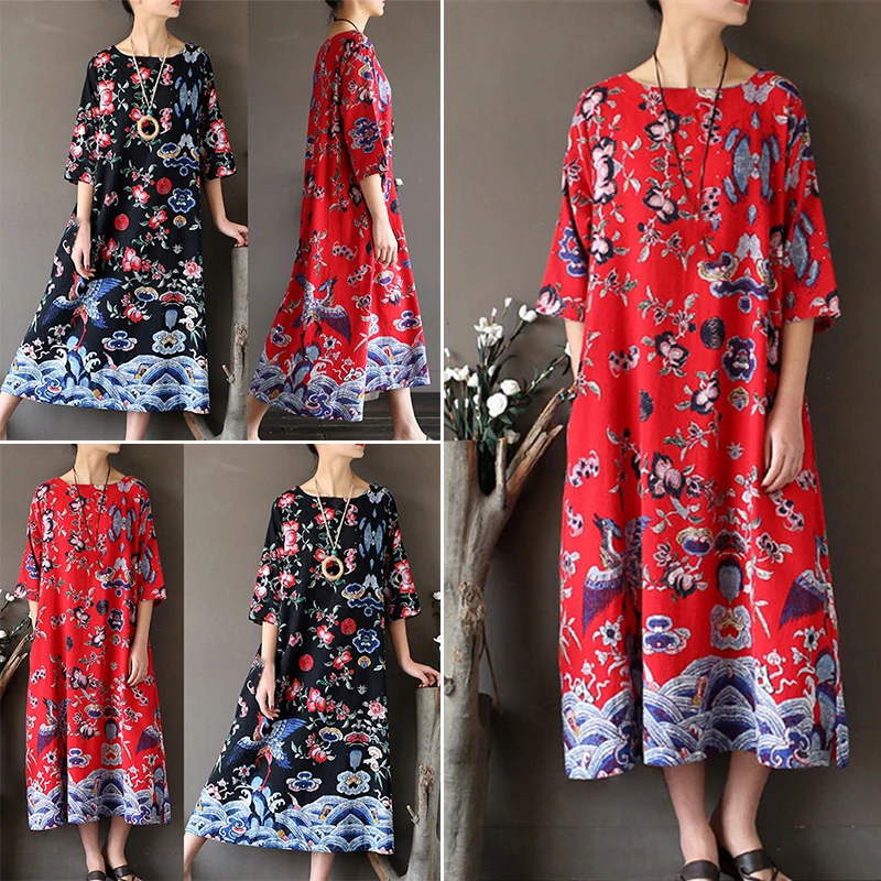 2019 повседневные женские Ретро свободные в цветах с коротким рукавом хлопковые