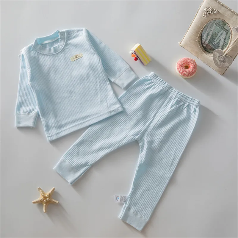 Spring/Autumn 100% cotton Newborn Clothes 0-3T New Born Baby Thermal Underwear Set | Детская одежда и обувь