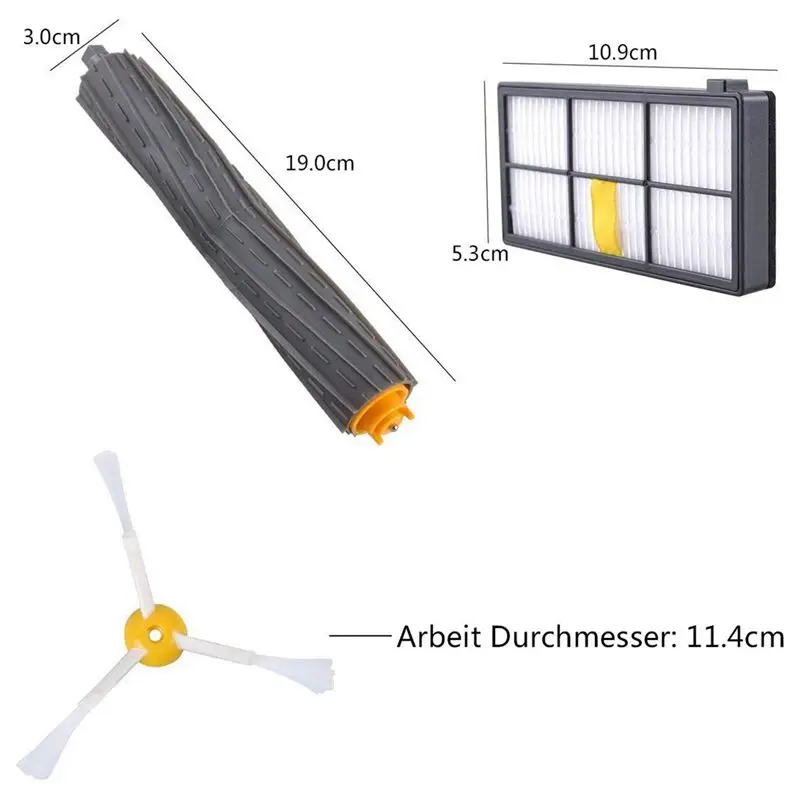 Replacement Parts Kit for iRobot Roomba 980 990 900 896 886 870 865 866 800 Accessories with 8 Side Brushes + 5 Filter 2 | Бытовая