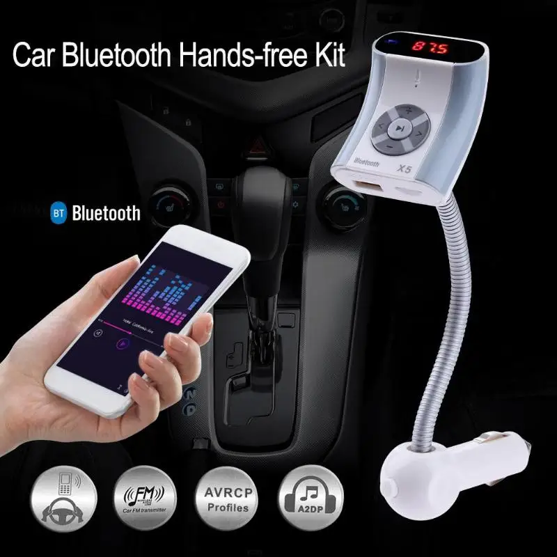 VODOOL Wireless Bluetooth Car Hands-free Kit Auto FM Transmitter TF/USB A2DP MP3 Music Charger Electronics Accessaries | Автомобили и