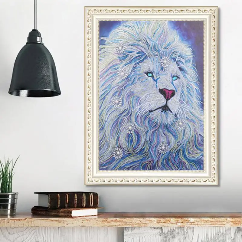 5D DIY Special Shaped Diamond Painting Lion Cross Stitch Embroidery Kits Mosaic Home Wall Decoration | Дом и сад