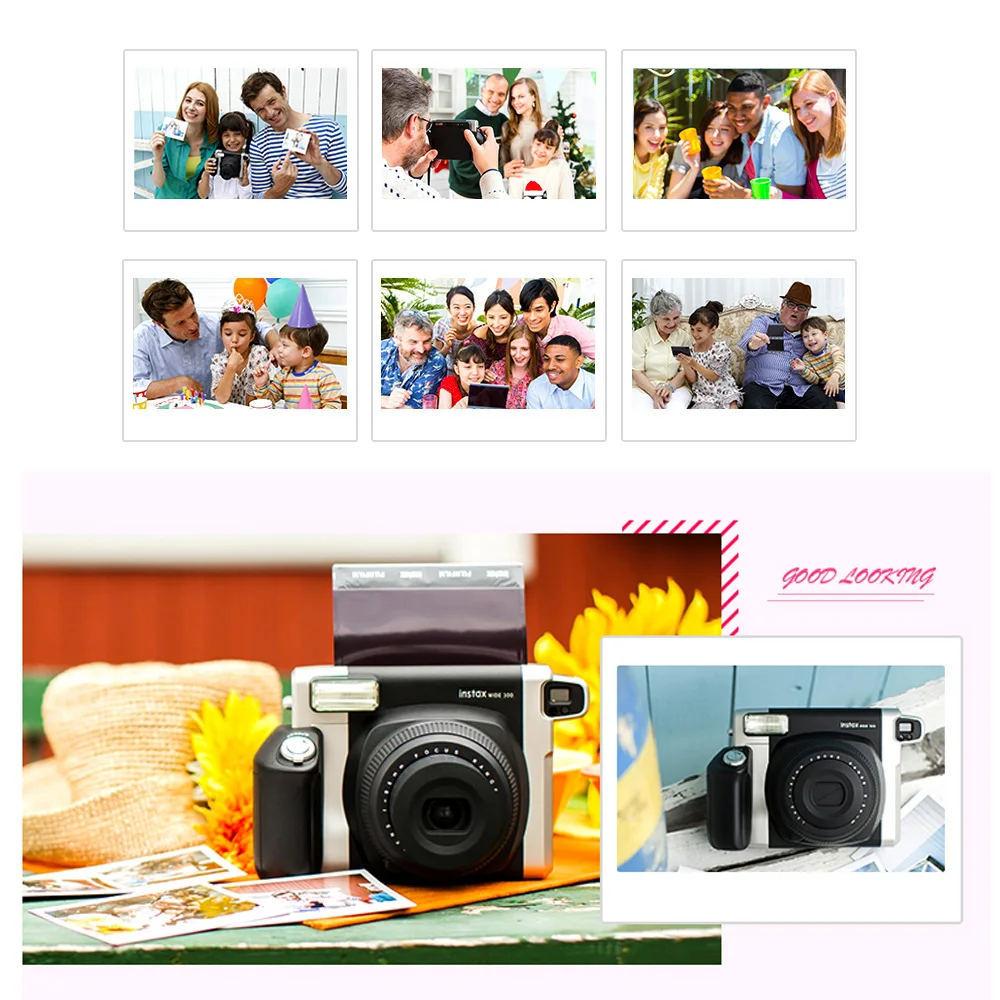 Пленка Fujifilm Instax WIDE300 широкий формат изображения с аккумулятором наручный ремешок
