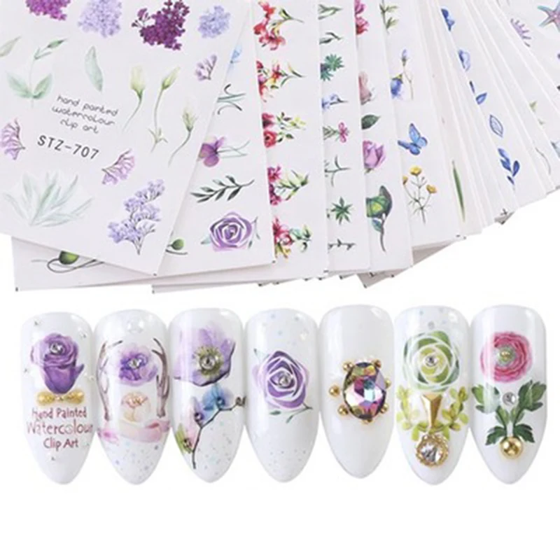 Ногтей воды наклейки передачи цветок Маникюр украшения Советы DIY подарок |