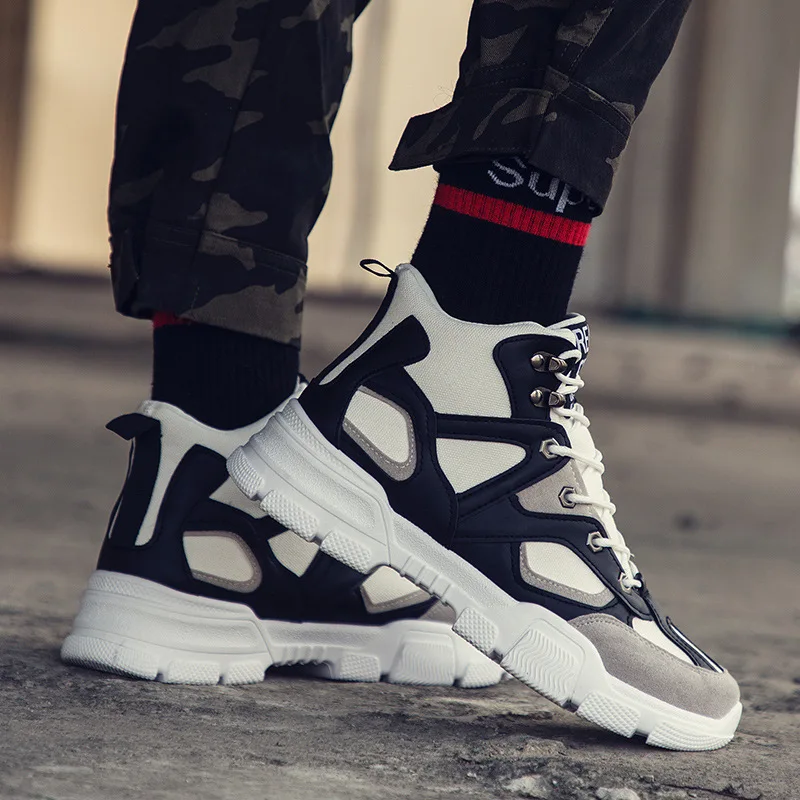 Мужские кроссовки на шнуровке в стиле пэчворк | Обувь