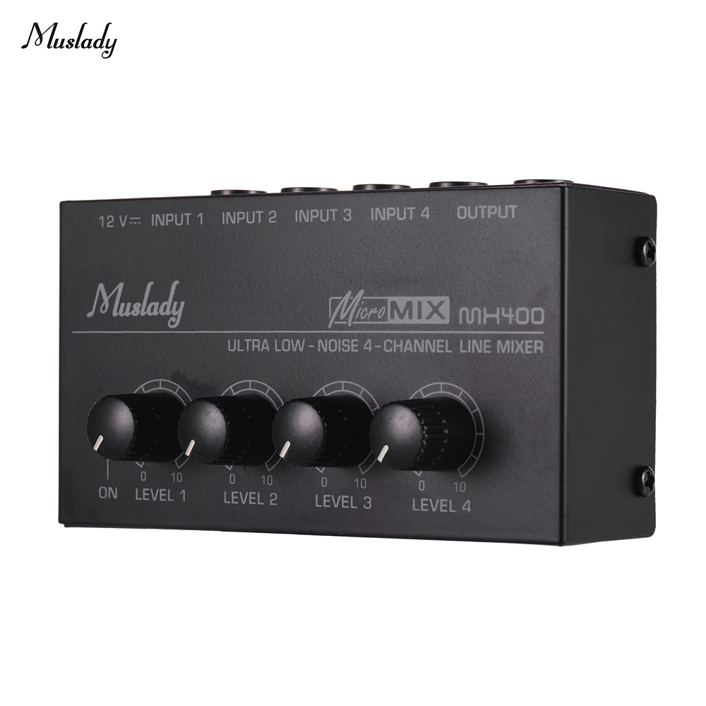 Muslady MX400 4 канала Mxing консоли ультра компактный низкий Шум каналов линии моно аудио