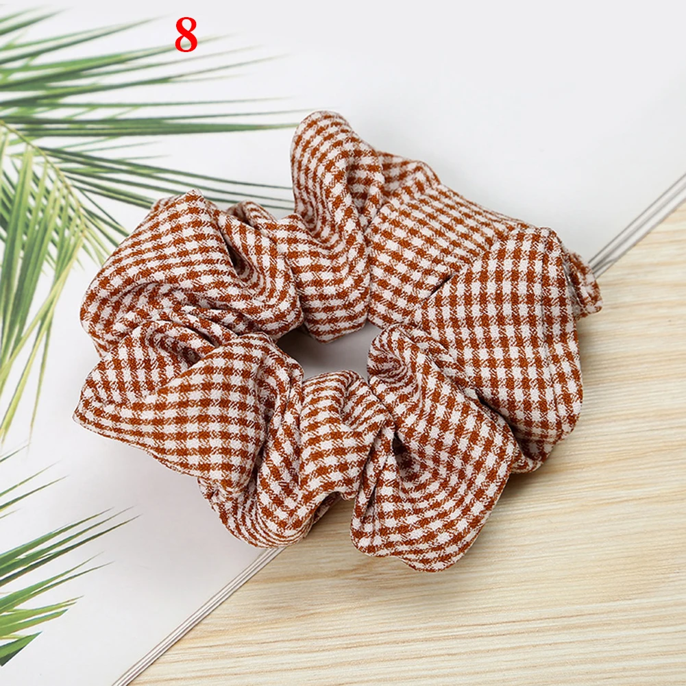 

2019 New fashion winter plaid Hair bands lovely hair Scrunchies girl's cute hair Tie Accessories Ponytail Holder Drop shipping