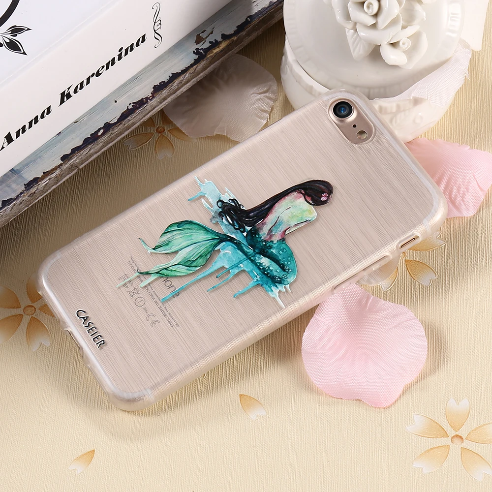 CASEIER 3D Beauty Fishes чехол для телефона iPhone X XS 6 6s 7 8 Plus Мягкие силиконовые рельефные