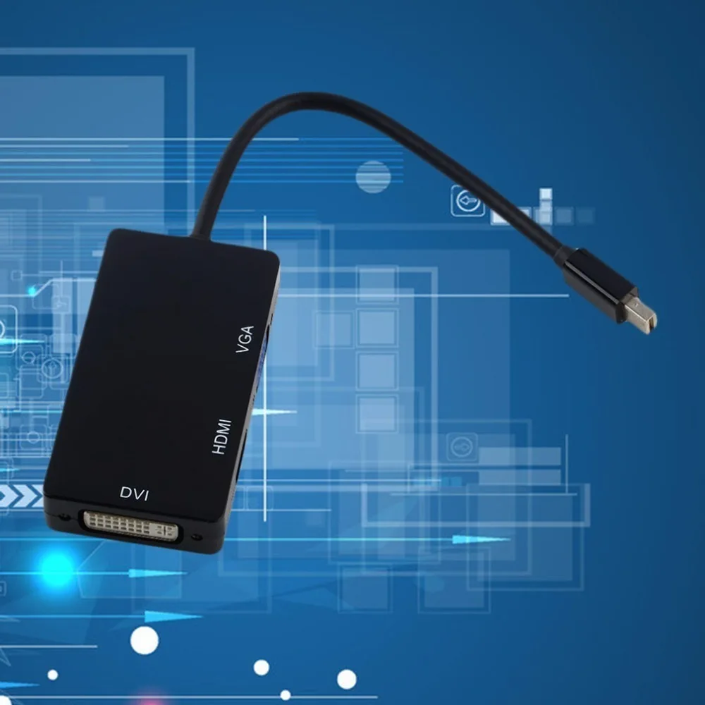 2018 3 в 1 Thunderbolt порт мини дисплей HDMI DVI VGA адаптер кабель для Mac Macbook Air IMac microsoft