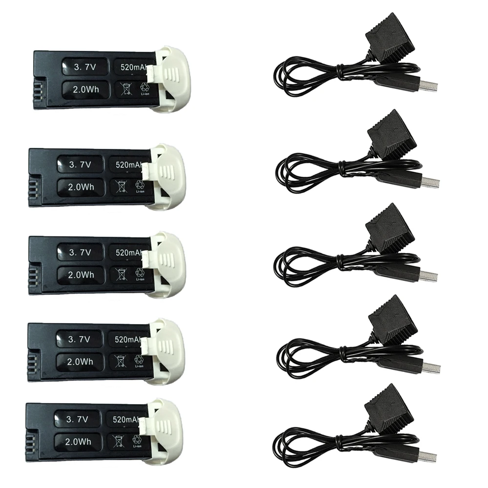 Hubsan батарея 3 7 V 520mAh литий полимерный аккумулятор 5 шт для X4 Камера H107C плюс + 6 axis Gyro