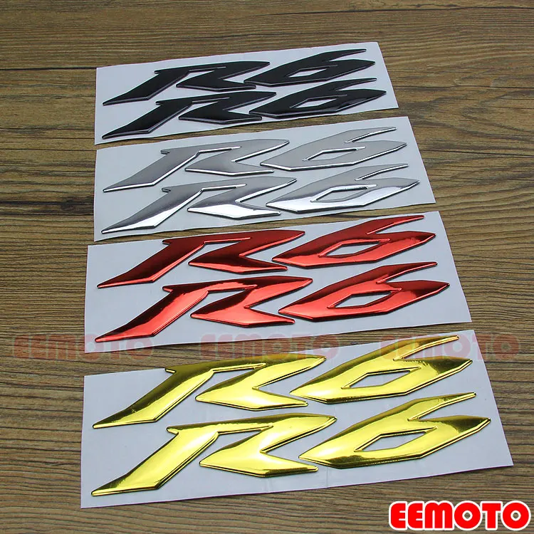 2X 3D Motorcycle Body Side Tank Pad Motorbike Fairing Decals logo Label Emblem Stickers For YZF R1 R6 YZF600 1998-2015 2016-2019