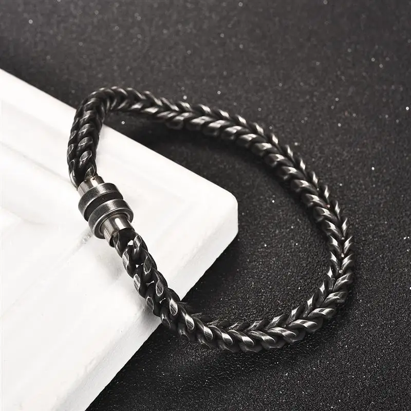 Stainless Steel Chain Bracelet Men Punk Jewelry Magnetic Clasps Bangle Christmas Gift Fashion Male Hand Accessory Wholesale 22cm | Украшения
