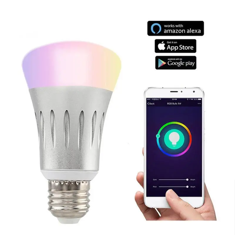 Умная Светодиодная лампа Wifi RGB белая Функция синхронизации с регулируемой