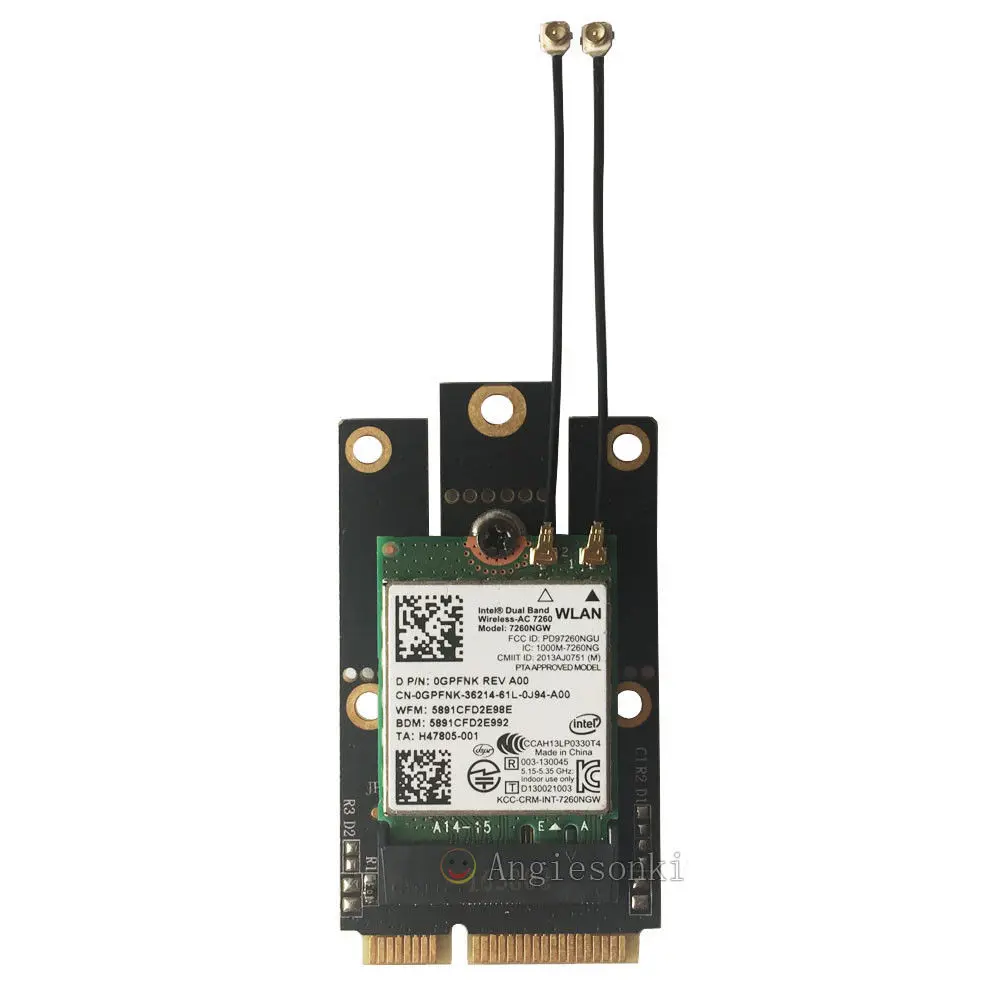 7260NGW Wi Fi WLAN карта Bluetooth 4 0 7260AC & NGFF к Мини PCI E адаптеру и IPEX 1 антеннаи Gen4 MHF4 Новинка|wifi