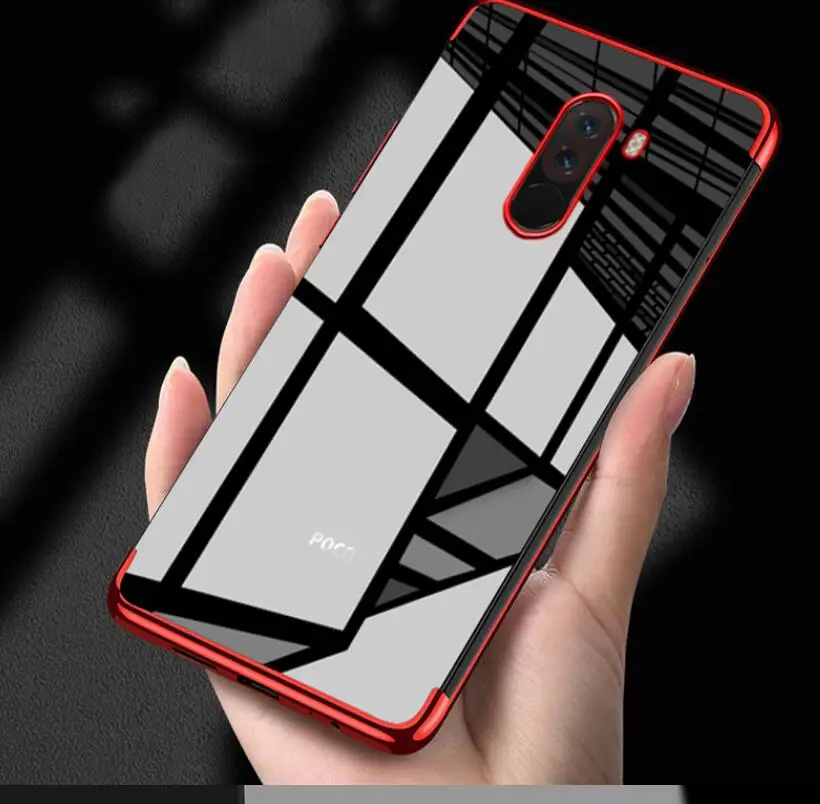 50 шт./лот прозрачный чехол из ТПУ с гальваническим покрытием для Xiaomi POCOPHONE F1 8Lite 8X