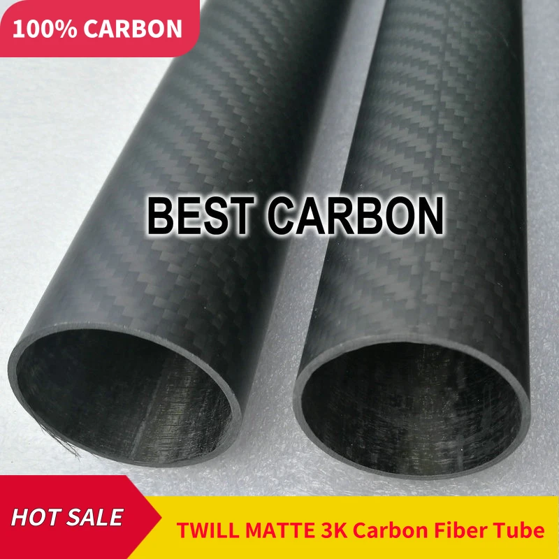 35mm x 30mm x 1000mm length High quality 3K Carbon Fiber Plain Fabric Wound/Winded/WovenTube