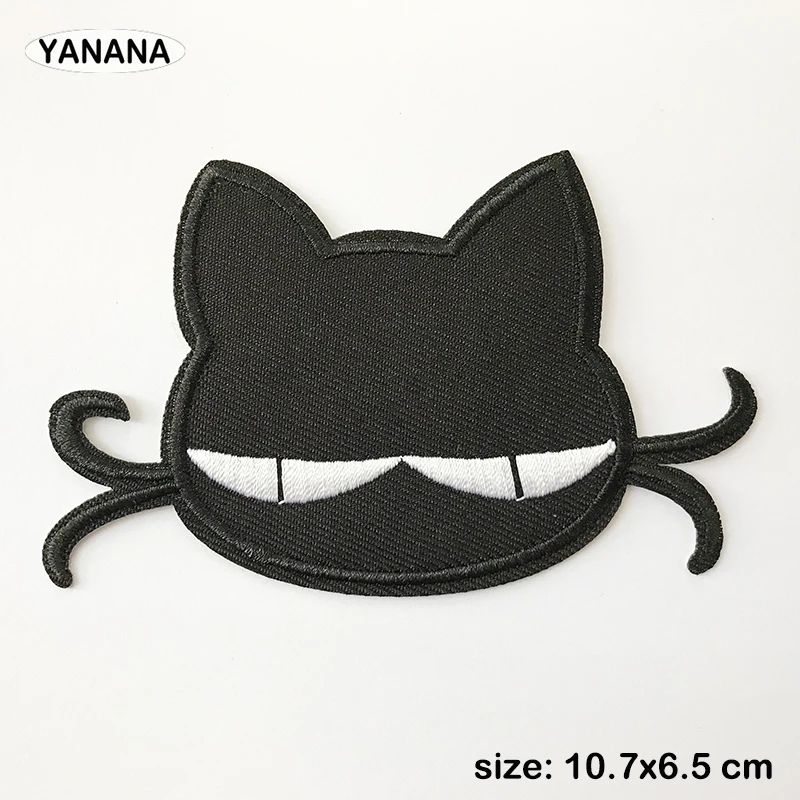 Black cat cartoon Embroidered Iron on stickers DIY individual personality Clothing | Дом и сад