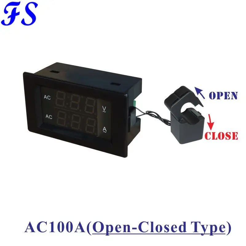 СВЕТОДИОДНЫЙ цифровой VA двухметровый AC 100A Вольтметр Амперметр 60 300V 130 500V Вольт