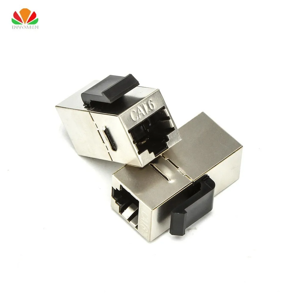 Металл экранированный CAT6 Pass-through сетевой модуль Позолоченные RJ45 разъем