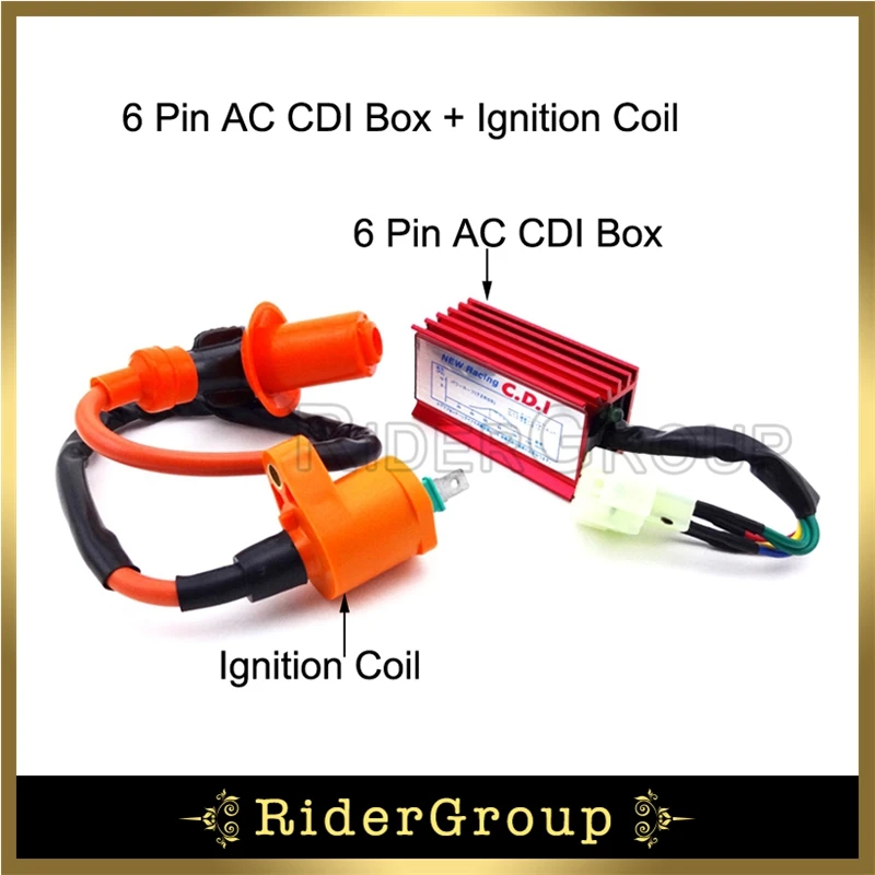 6 контакты провода AC CDI Box + гоночная Катушка зажигания для китайского GY6 50cc 125cc 150cc