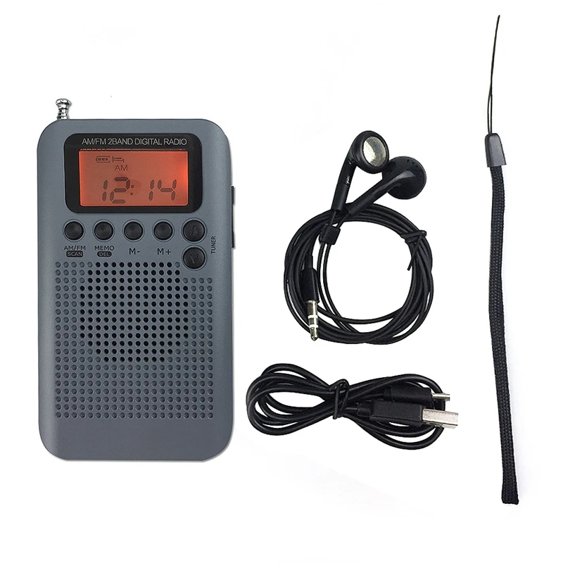 Мини Lcd цифровой FM/AM радио динамик с будильником и функцией отображения времени 3 5