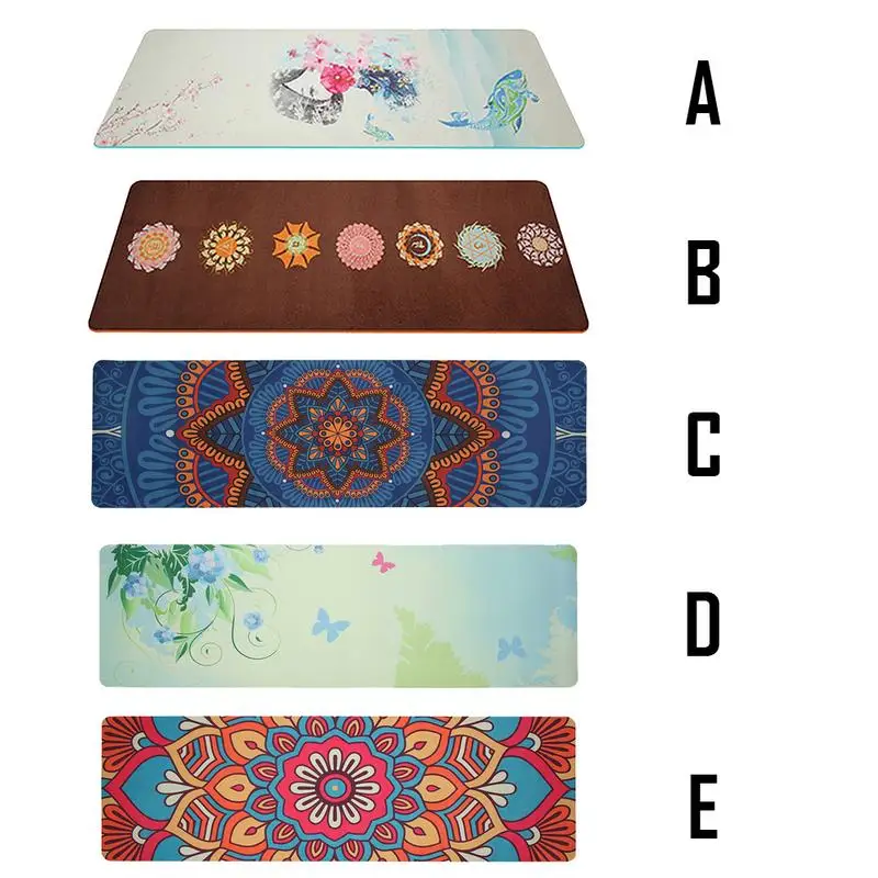 5 мм Lotus Pattern замшевый коврик TPE для йоги нескользящий похудения занятий фитнесом
