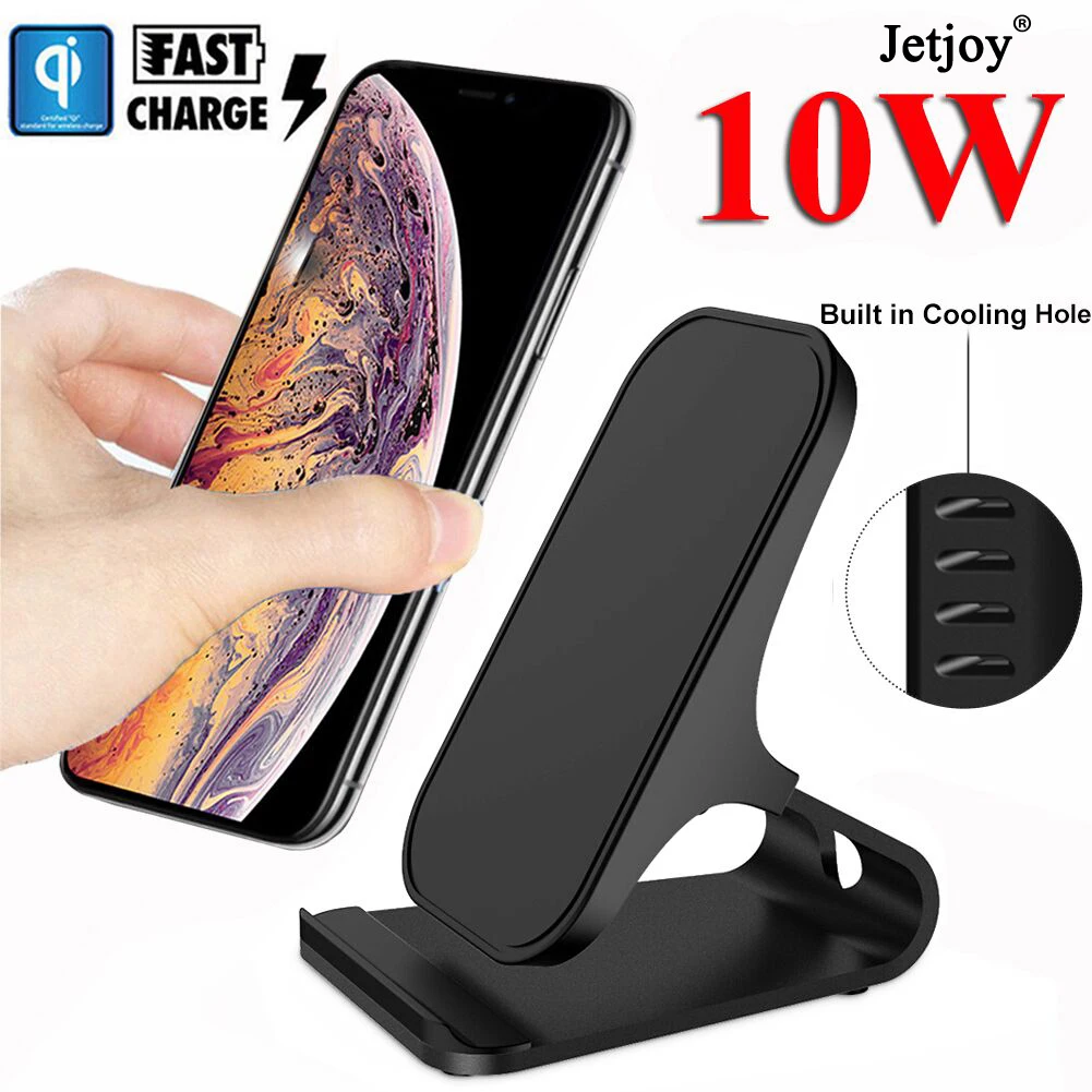 Универсальное беспроводное зарядное устройство Jetjoy Qi 10 Вт для iPhone XS MAX XR 8 8P Samsung