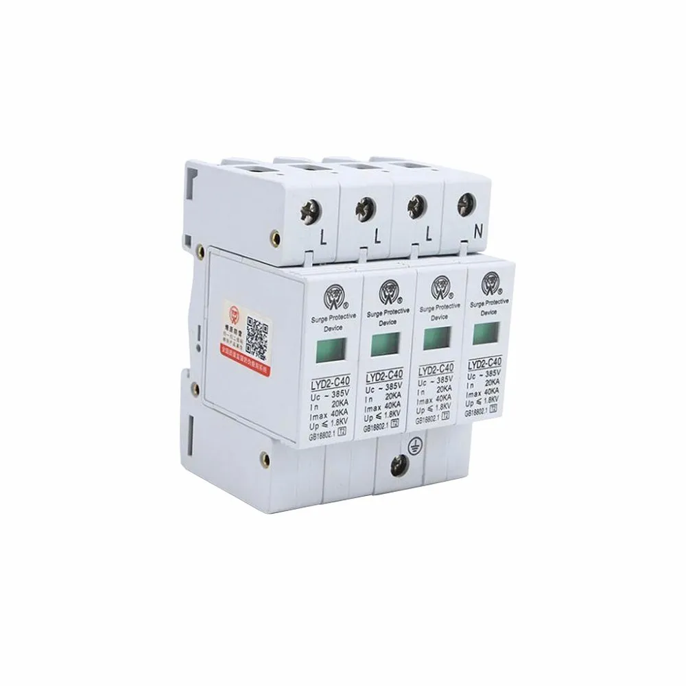 Защита от перенапряжения защита для дома 20ka ~ 40ka 275V 385V 420V Ac Spd 3P + N|Автоматические