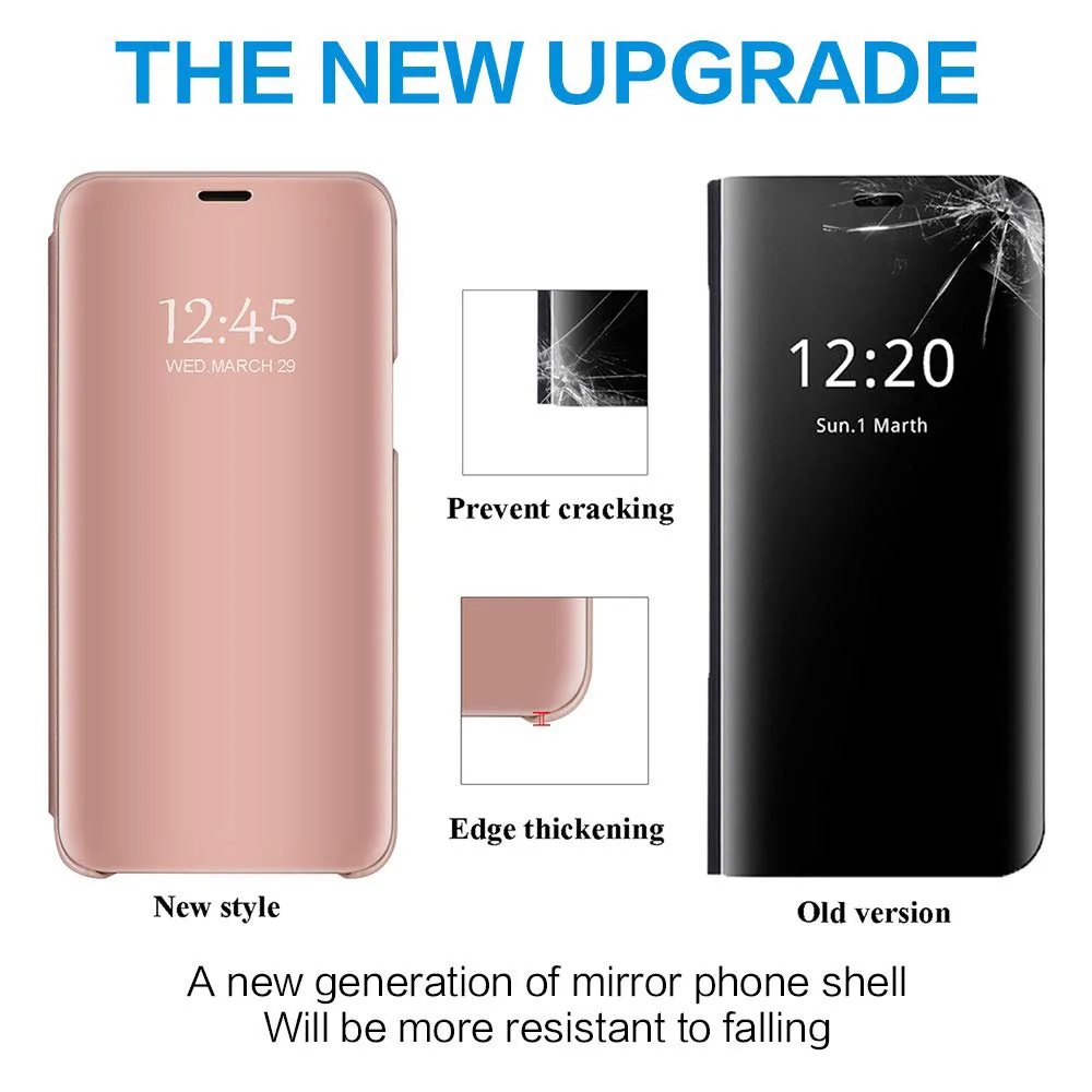 View Smart Mirror Phone Cases For Huawei P20 Lite Pro Mate 20 P P10 P9 P8 2017 Y5 Y6 2018 2019 On Honor 8X 9 10 7A Cover |