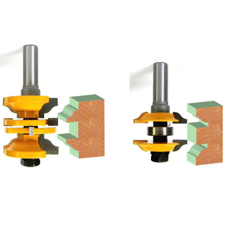 2 Pcs 1/2 inch Milling Cutter Shank Entry Interior Door Ogee Matched RS Router Bit Set |