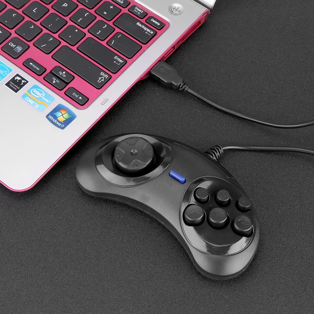 FORNORM USB проводной классический геймпад 6 кнопок игровой Мега Драйв