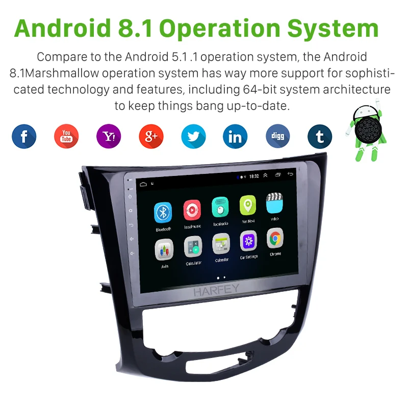 Автомобильный мультимедийный плеер Harfey радиоприемник на Android 10 1 для Nissan QashQai X Trail