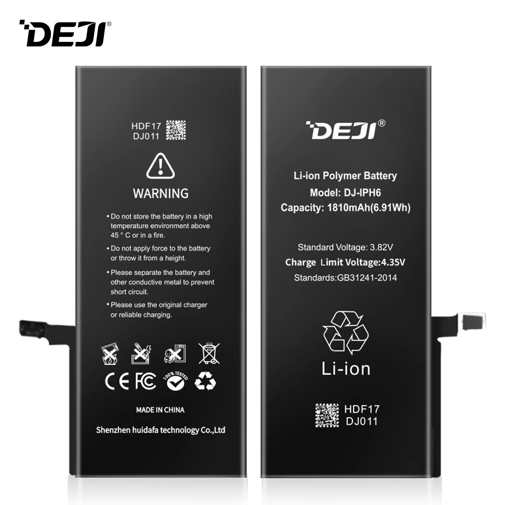 Deji батарея для iPhone 6 i6 6G Apple iPhone6 1810mAh Высокая реальная емкость литий полимерная +