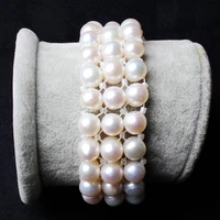 high quality 7 8mm natural white color freshwater pearl fashion elasticity bracelets jewelry w1986